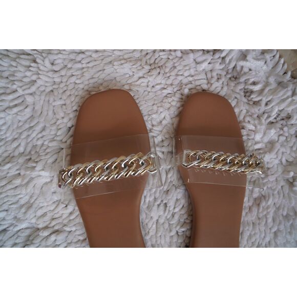 BP. Tan Asher Two-Ton Chain Flat Slide Sandals Size 11 - Picture 8 of 8